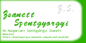 zsanett szentgyorgyi business card