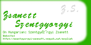 zsanett szentgyorgyi business card